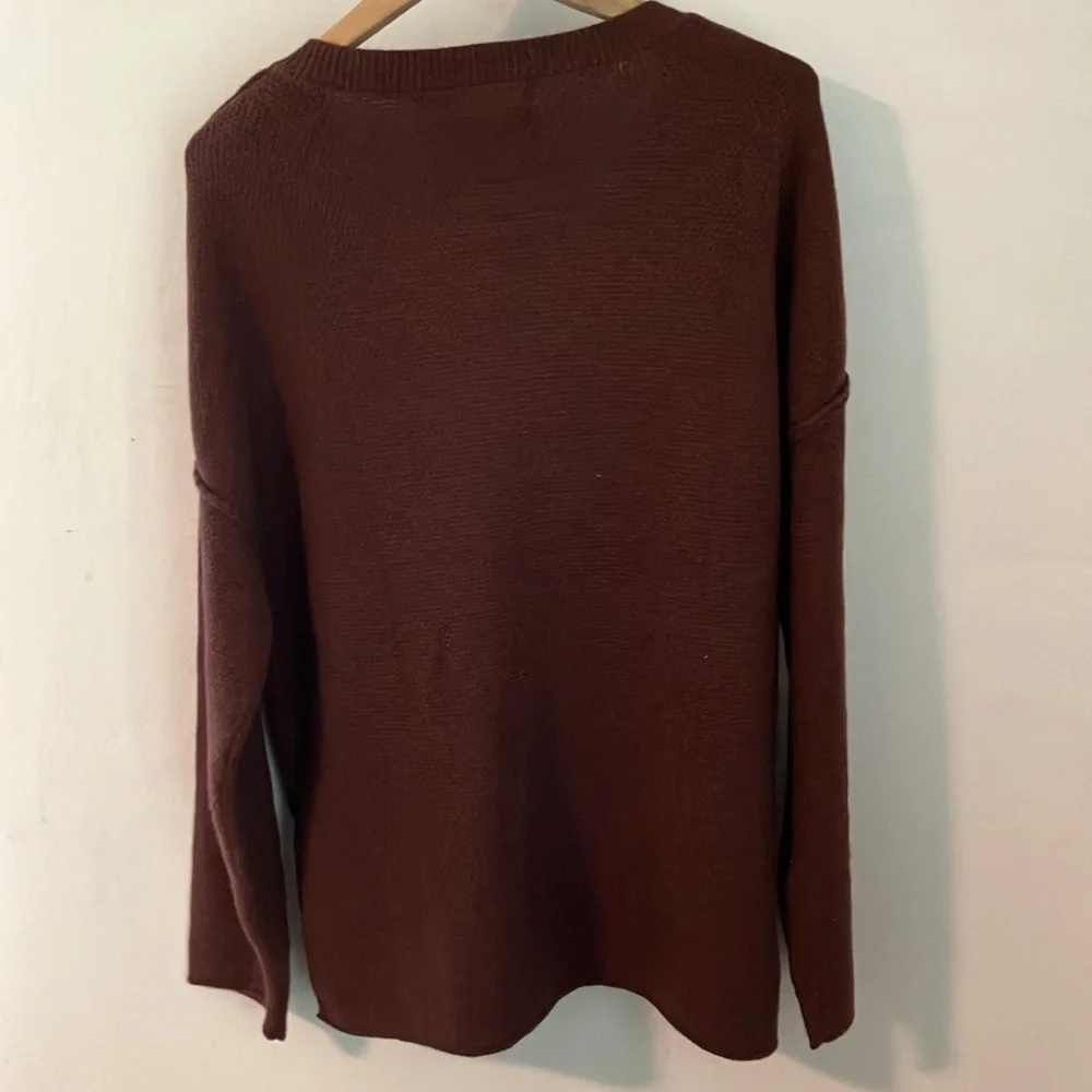 NWT Merokeety Size L Brown Thick Ribbed Sweater Top - Picture 4 of 4
